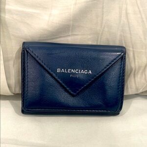 Balenciaga Blue Leather Wallet